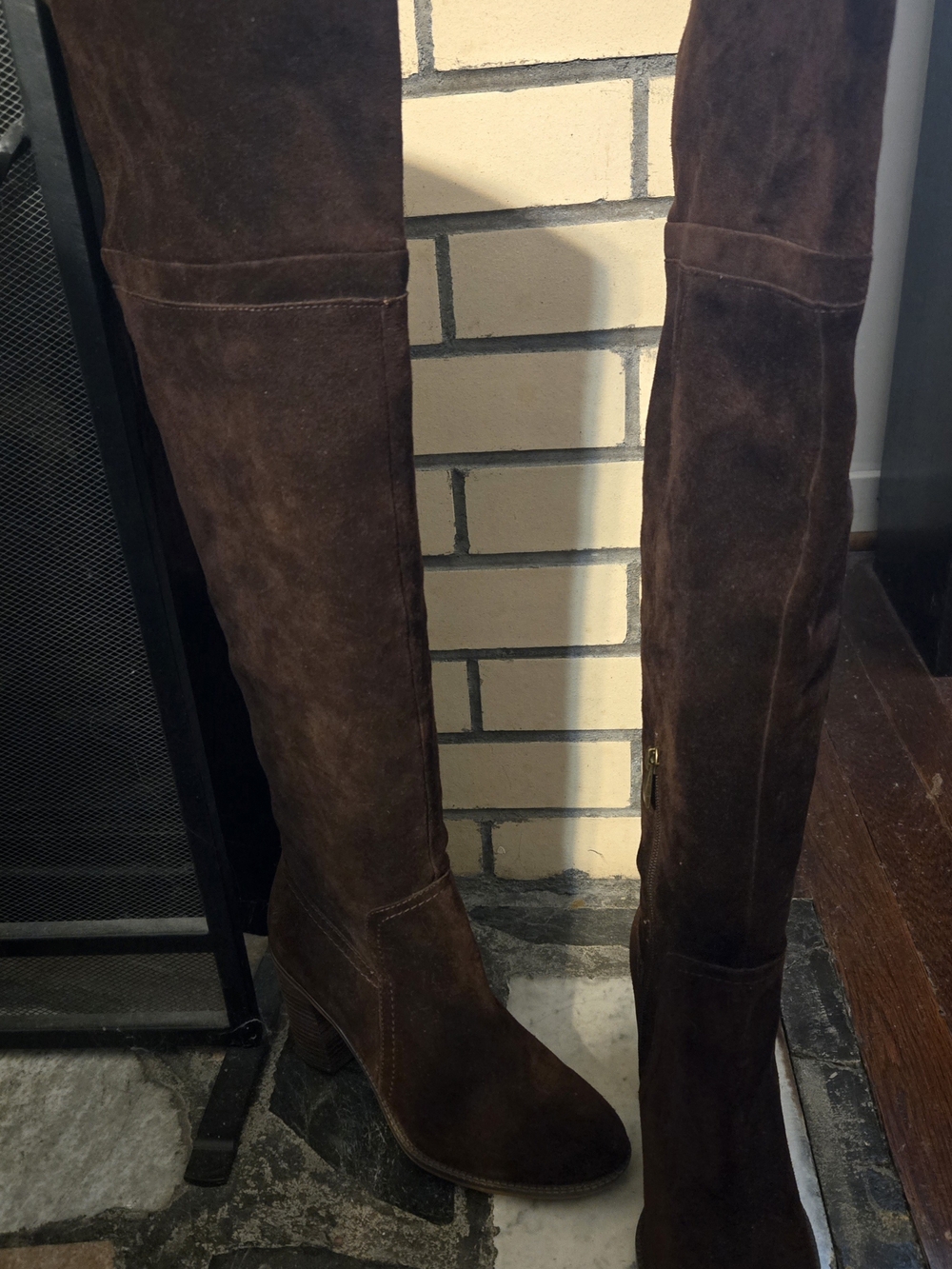Franco Sarto Dark Brown Over-the-Knee Suede Boots